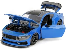 2024 Dark Horse Blue Metallic with Black and Gray Stripes Bigtime Muscle