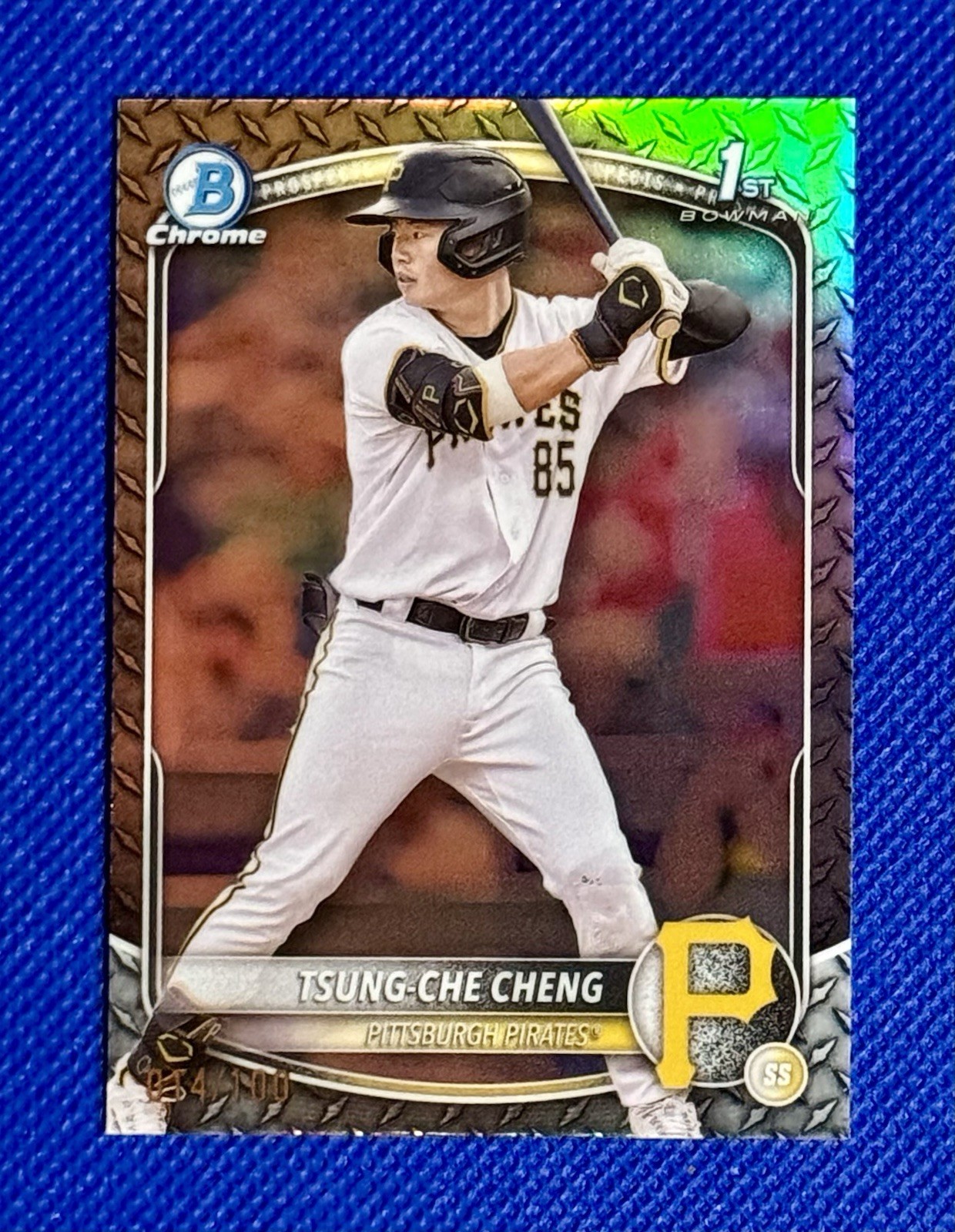 TSUNG-CHE CHENG 2025 Bowman Chrome Steel Metal Refractor RC /100 #BCP-95 Pirates