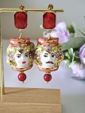 Orecchini di bigiotteria monachelle multicolore pietra principale