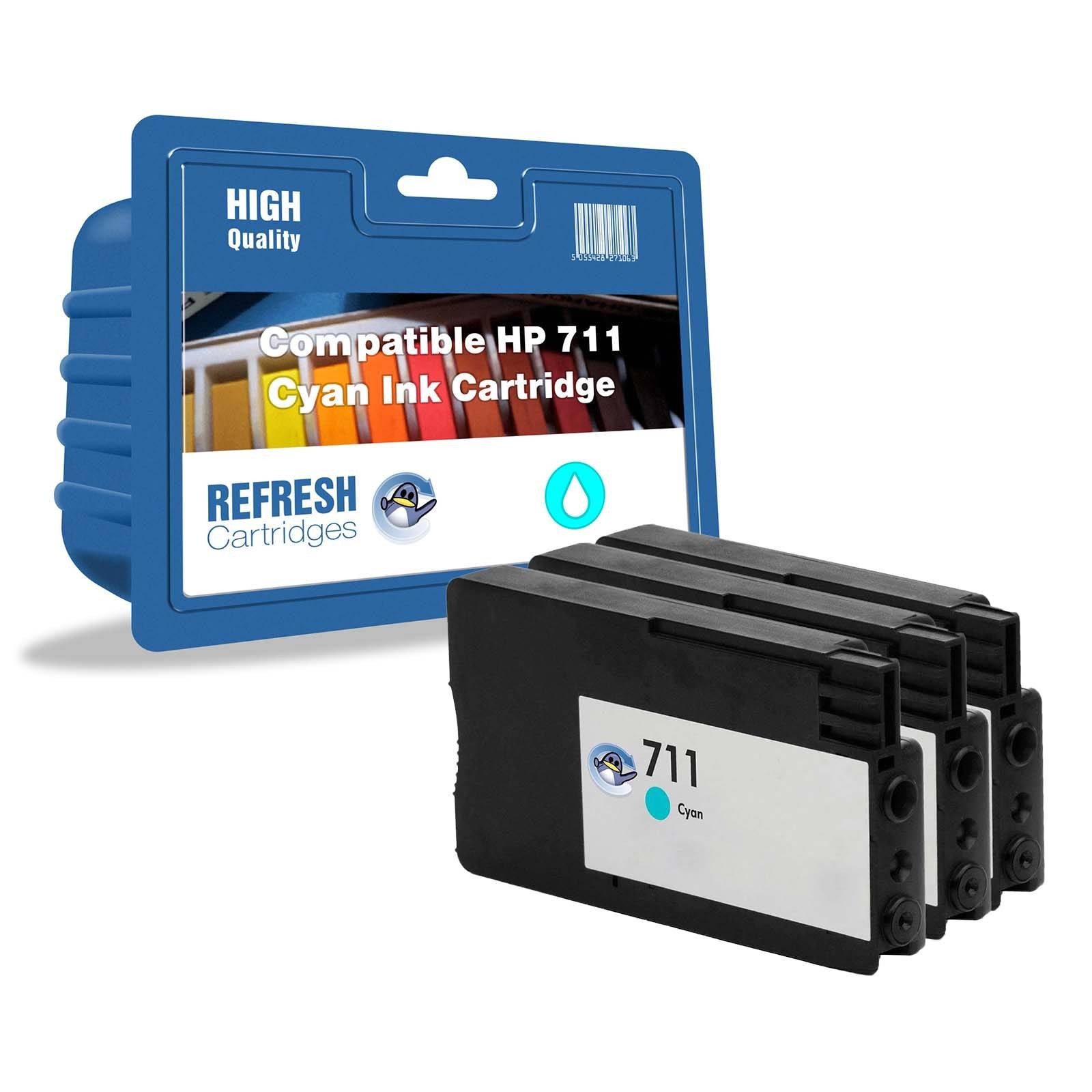 Refresh Cartridges Replacement Cyan 711 Ink Multipack Compatible With HP