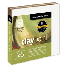 Ampersand Museum Quality Claybord 5x5 Pack of 4 Ultra Smooth Multi Media Panels
