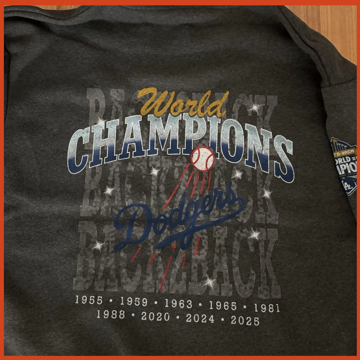 Dodgers Back-to-Back World Champions Giveaway 2026 Logo 2-sided