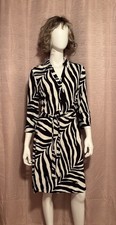 NWT Talbots Women’s Size X Black White Stripe Rayon Blend Shift Dress