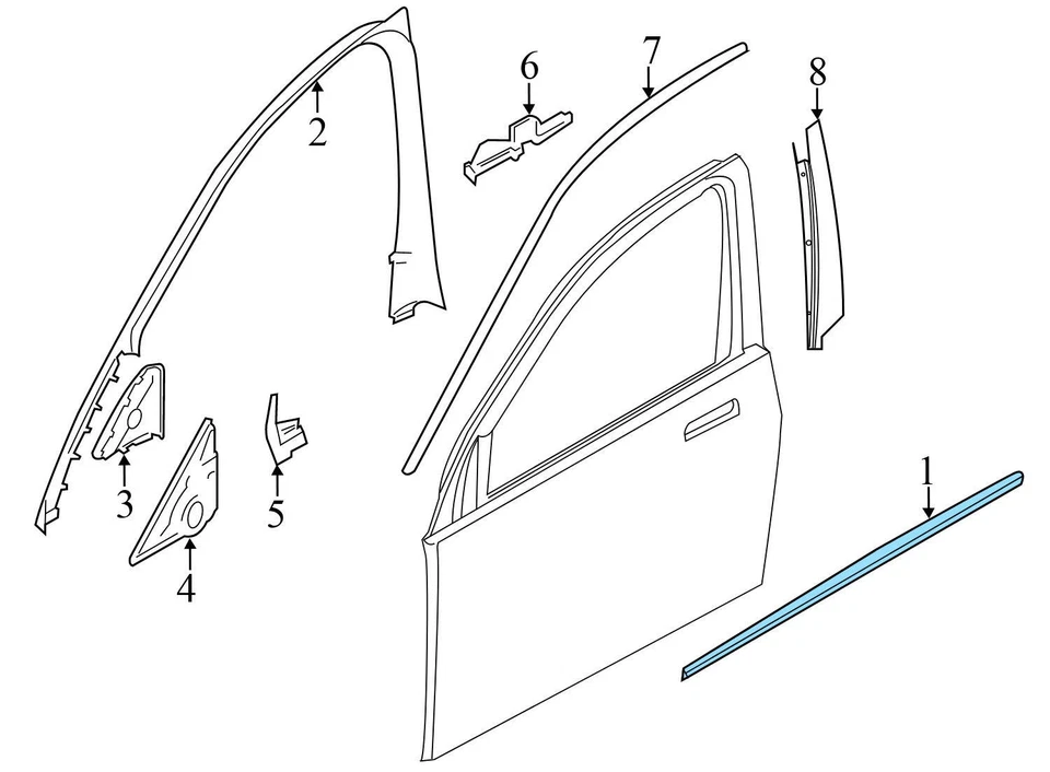 BMW ALPINA B7 XDRIVE 2011-2015 - PUERTA DELANTERA IZQUIERDA ventana ranura sello/ajuste (exterior) Foto 4 de 4