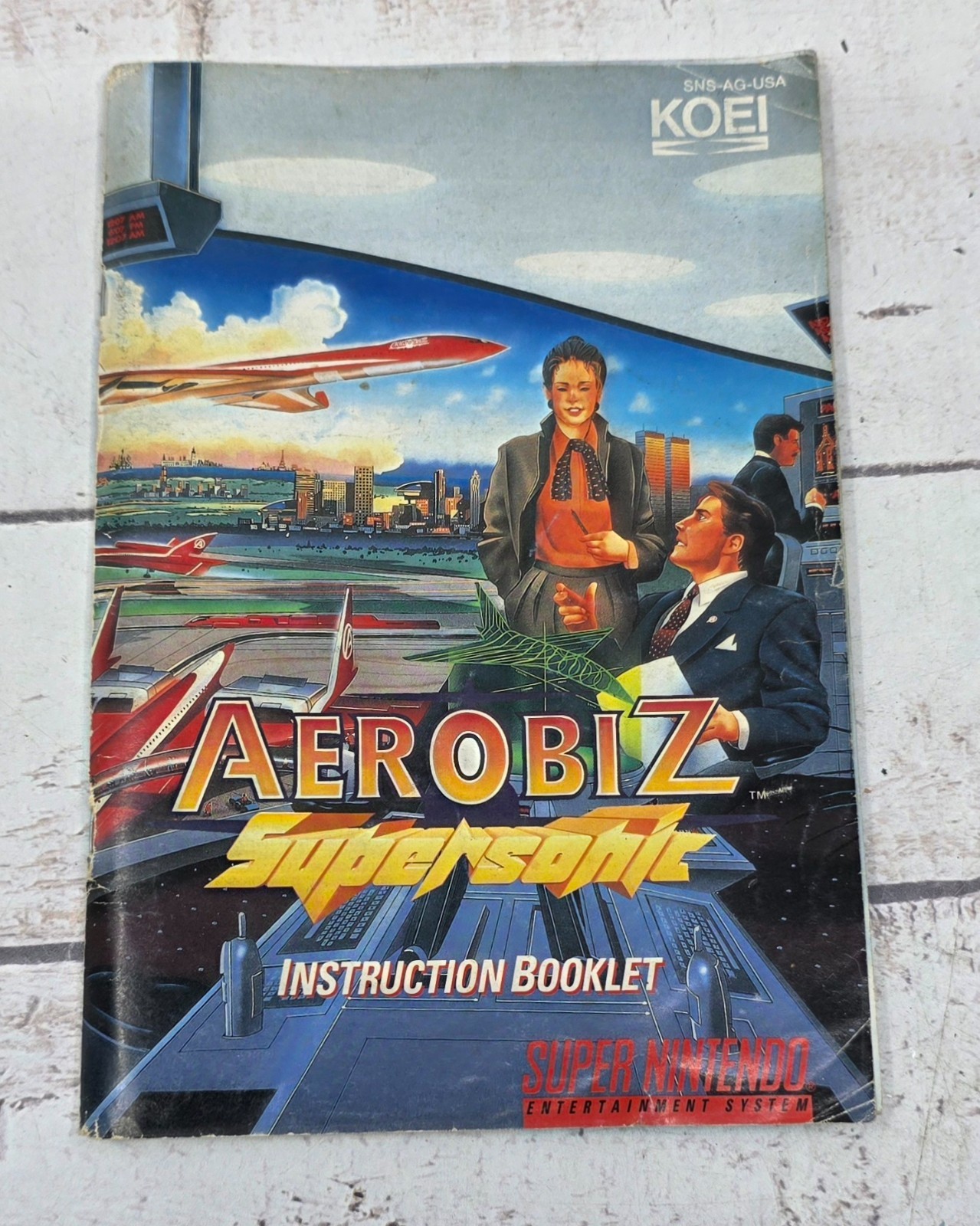 Aerobiz Supersonic SNES Super Nintendo Instruction Manual Only