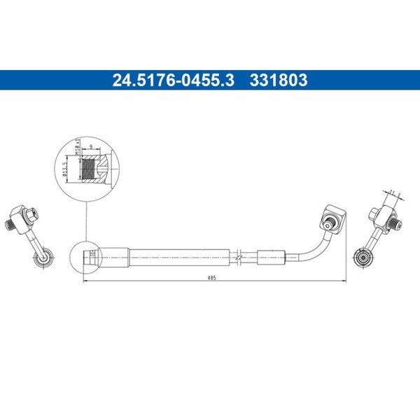 ATE Bremsschlauch Hinterachse Links Passend FüR Chevrolet Trax Opel Mokka | 24.5-image