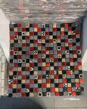 Image of SALE | Porcelain Matt Mosaic Square Red Gold Grey Decor Wall Tiles | 30x30cm