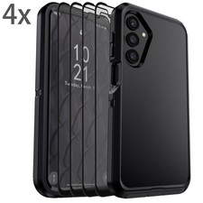 For Samsung Galaxy A06/A14/A15/A16/A26/A36/A56 Case Cover 4pack Tempered Glass