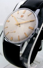 De colección Girard Perregaux casi como nuevo caja cromada suiza 35 mm esfera original plateada