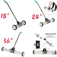 18"&24"& 36" Magnetic Floor Sweeper Metal Scrap Screw Rolling Roller Push Broom