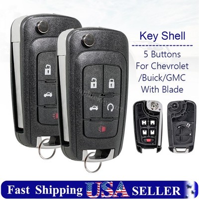 2 Replacement for Chevy Camaro Cruze Equinox Malibu Remote Key Fob 5b Shell Case