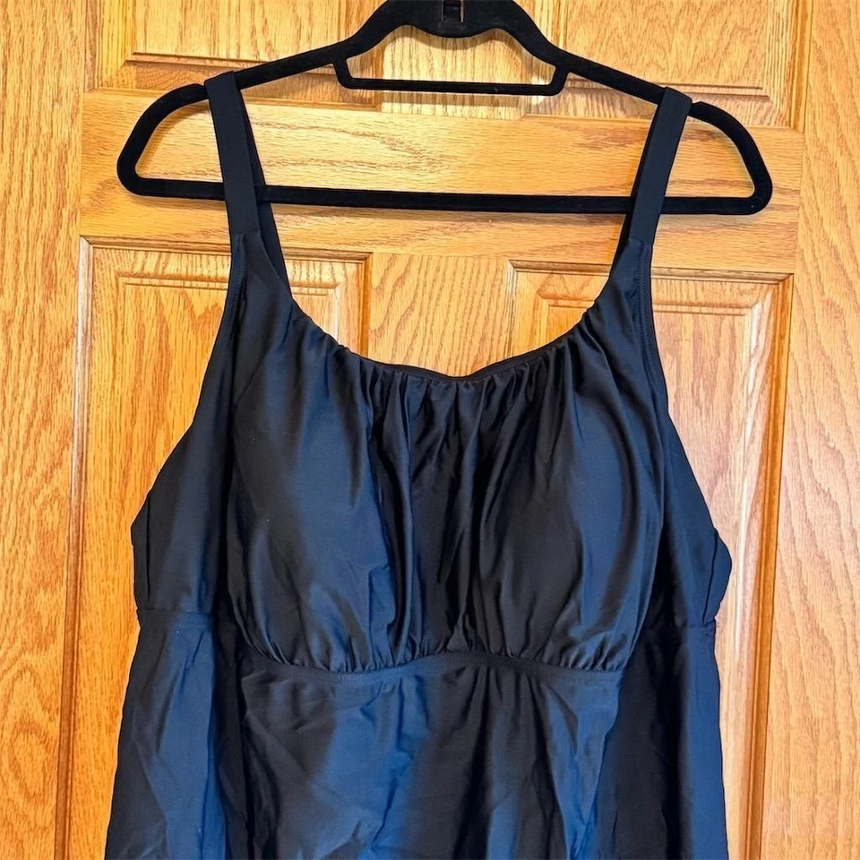 Женский купальник Pure Energy большого размера 26 Вт 3X черный с контролем живота - Изображение 3 из 4