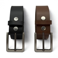 Full Grain Buffalo Leather American Made Belt Black Brown 32" - 56" Width 1.5"