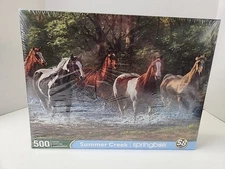 NEW SPRINGBOK Summer Creek Horses 500 Piece Jigsaw Puzzle Sealed