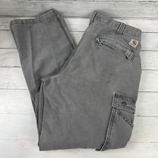 Carhartt Cargo Pants Mens 36x32 Gray utility Workwear grunge Casual Relaxed Fit