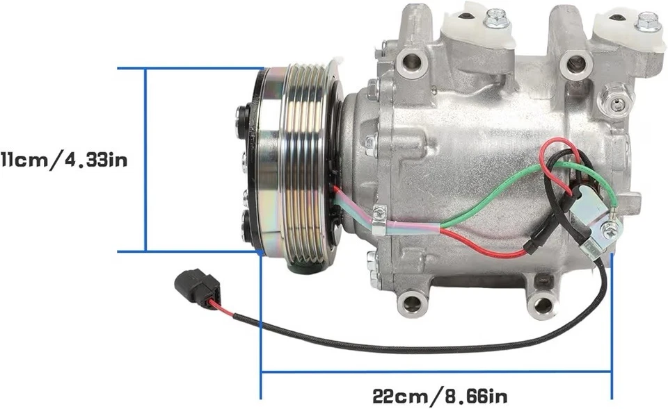Compresor de aire acondicionado con embrague para Honda Fit 1,5 L 2009-2013 reemplaza 38810 RP3305 Foto 2 de 4