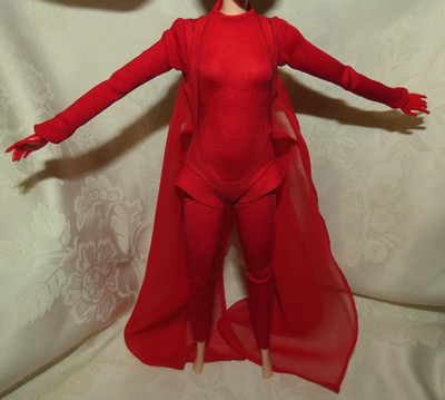 MATTEL BARBIE KYLIE MINOGUE RED BODYSUIT AND HARNESS CAPE FASHION FOR DOLL