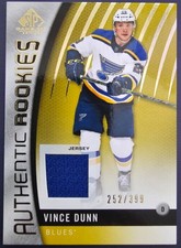 2017-18 UD SP Game Used - VINCE DUNN Authentic Rookies #127 Mem Insert Card /399
