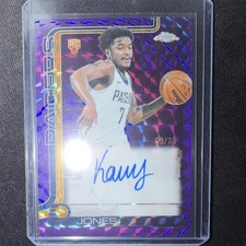 2025-26 Topps Chrome Kam Jones Rookie Autograph Purple Refractor Pacers #69/75