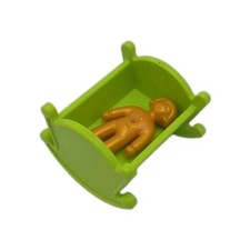 Playmobil Łóżko dla lalek z lalką złote Pokój dziecięcy zielony Akcesoria Zamiennik # 1