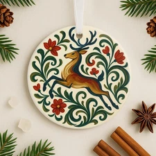 Nordic Reindeer Ornament Scandinavian Sweden Norway Finland Gift for Mom Grandma