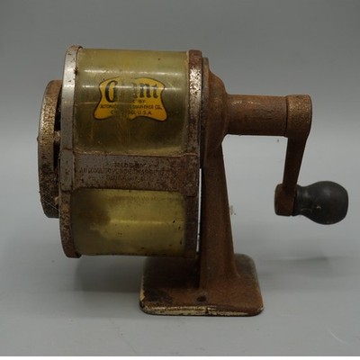 Vtg Giant Pencil Sharpener Co Chicago Industrial Hand Crank See Through