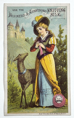 VICTORIAN TRADE CARD: Brainerd & Armstrong Knitting Silk - NY - Philadelphia