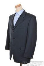 CANALI Solid Blue 100 Wool Mens Blazer Sport Coat Jacket - EU 56 / US 44 R