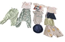 10 Pc Lot Baby Clothes  Hat 6-9 Mos Tees 9 Mos Shorts One-Piece 6-12 Mos Romper