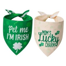 St. Patrick's Day Dog Bandanas 2PCS, 4 Pattern Green Scarf for Small ST-26-pet
