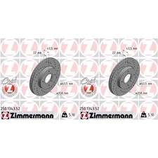 2x ZIMMERMANN SPORT BREMSSCHEIBEN 258mm GELOCHT VORNE passend für FORD COURIER F