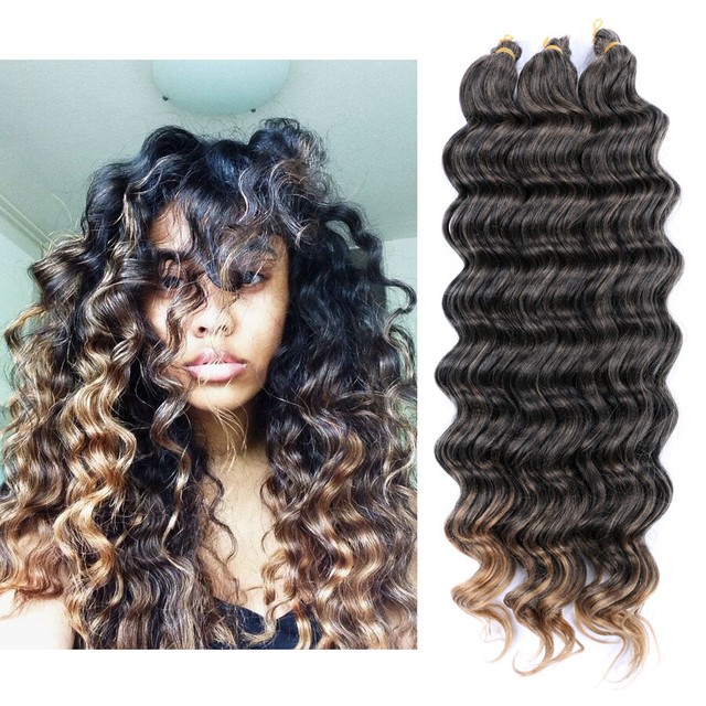 20" Ocean Wave Braiding Hair Crochet Braids Deep Wave Crochet Hair