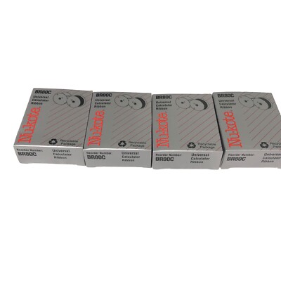 Nukote BR80C Universal Calculator Ribbon Black Red Nylon Set Of 4 NIB