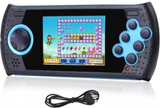 16 Bit Handheld Game for Kids Built-In 230 HD Classic Retro Video Games USB Rech