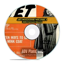 Jet Magazine, Volume 1, 320 Issues, 1951-1959, Black History DVD