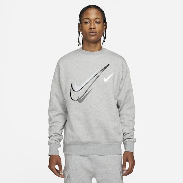 SWEATS collective グレー　かつきくん着用 Nike Grey Fleece Sportswear Club Crewneck Sweatshirt Nike