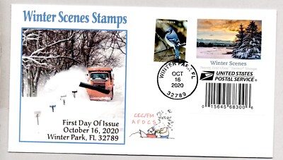 5537 BLUE JAY BIRD WINTER SCENES SERIES FIRST DAY OF ISSUE FDC | eBay