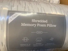 Weekender Shredded Memory Foam Queen Bed Pillow WKQQ02SD - 2 PACK (NEW)