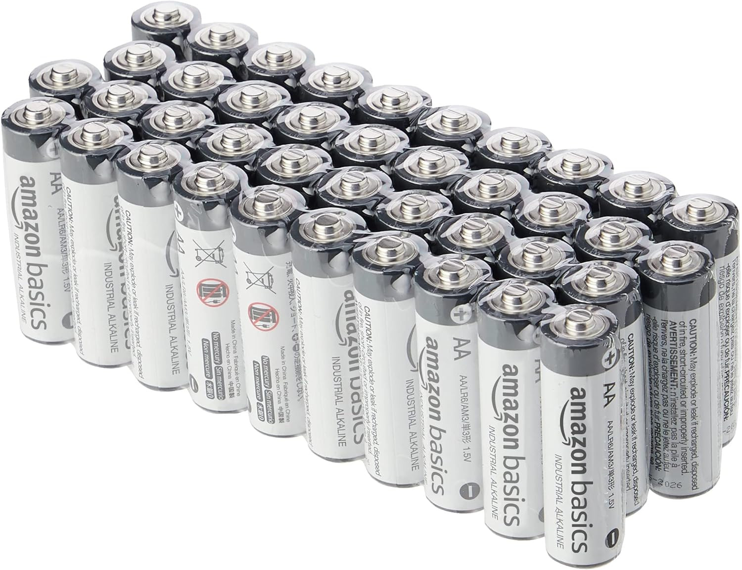 40 Piles AA alcalines industrielles LR6 1.5V longue durée