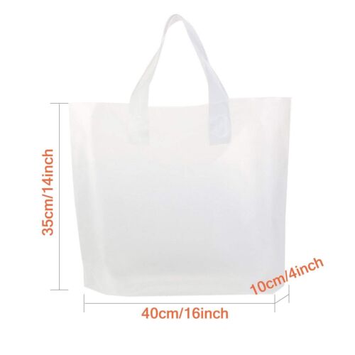 Clear Bags 100 Pcs Plastic Bags with Handles Bulk Frosted Large Plastic Bags ... - Picture 2 of 7