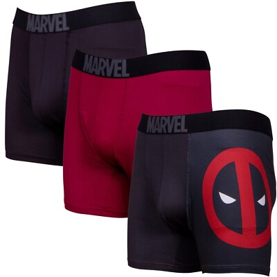 MARVEL DEADPOOL 3 PACK PERFORMANCE MESH BOXER BRIEFS SIZE:LARGE
