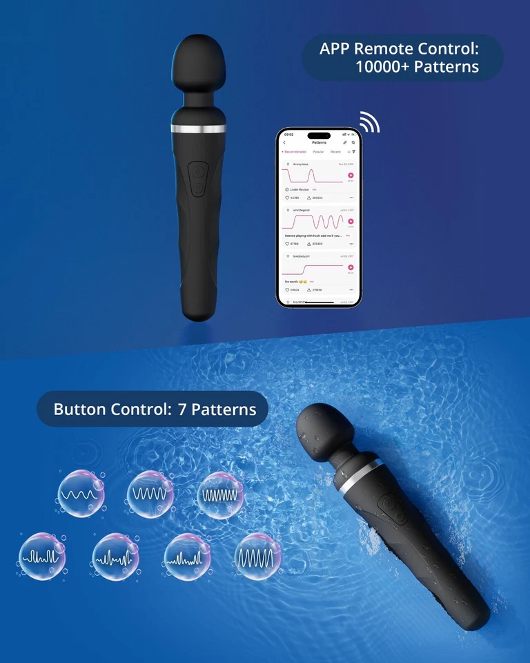 LOVENSE Domi 2 Potente Vibrador de Varita Controlado por Aplicación, Juguete para Adultos Mujeres y Hombres Foto 4 de 4