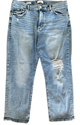 LOFT Outlet Women's Straight Petite Distressed Jeans Size 30 Blue