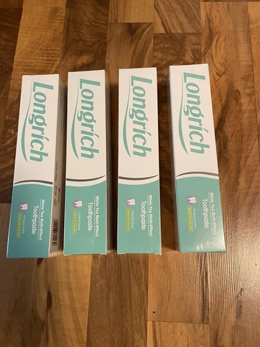 LONGRICH Toothpaste,WHITETEA,FLUORIDE FREE,DEEP CLEANING 4 Pack Jumbo Size 200g