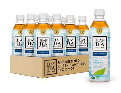 Teas' Tea Organic Unsweetened Green White Tea, 16.9 Ounce (12-Pack)