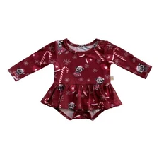 Royal Babies & Tots A Merry Woofmas Pug Bamboo Baby Twirl Skirt Bodysuit Dress