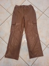 Juniors ladies brown faux leather cargo style pants NWT Size Medium 
