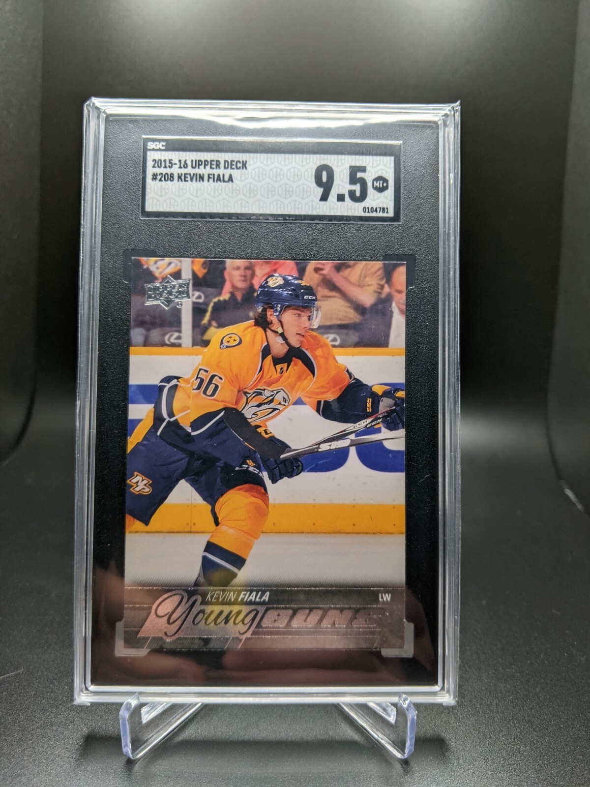 2015-16 Upper Deck Kevin Fiala Young Guns #208 Rookie RC SGC 9.5 MINT+ Predators
