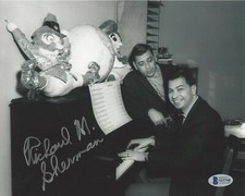 COMPOSER RICHARD M. SHERMAN SIGNED 8x10 PHOTO MARY POPPINS MUSIC BECKETT COA BAS