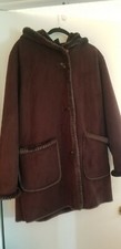 Jones Faux Suede/fur Brown Hooded Coat - Size L (12-16)